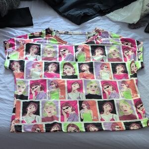 Colorful Graphic Womens Top